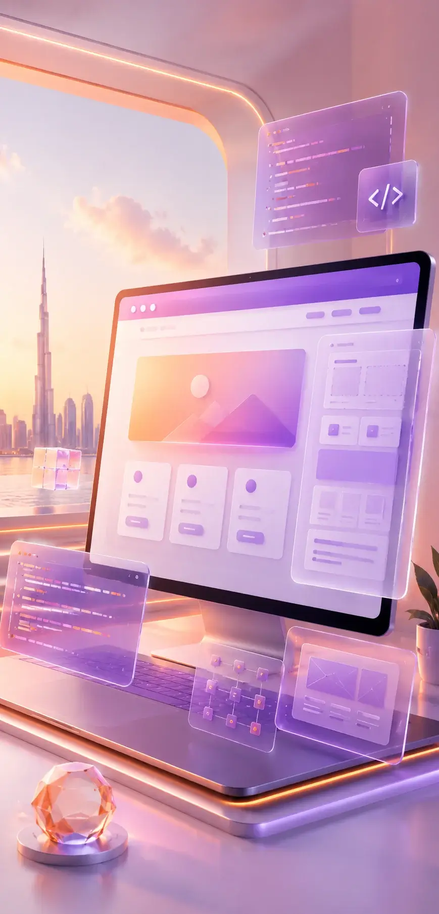 Development services dashboard for websites, APIs, AI automation, SaaS products and mobile apps in Dubai