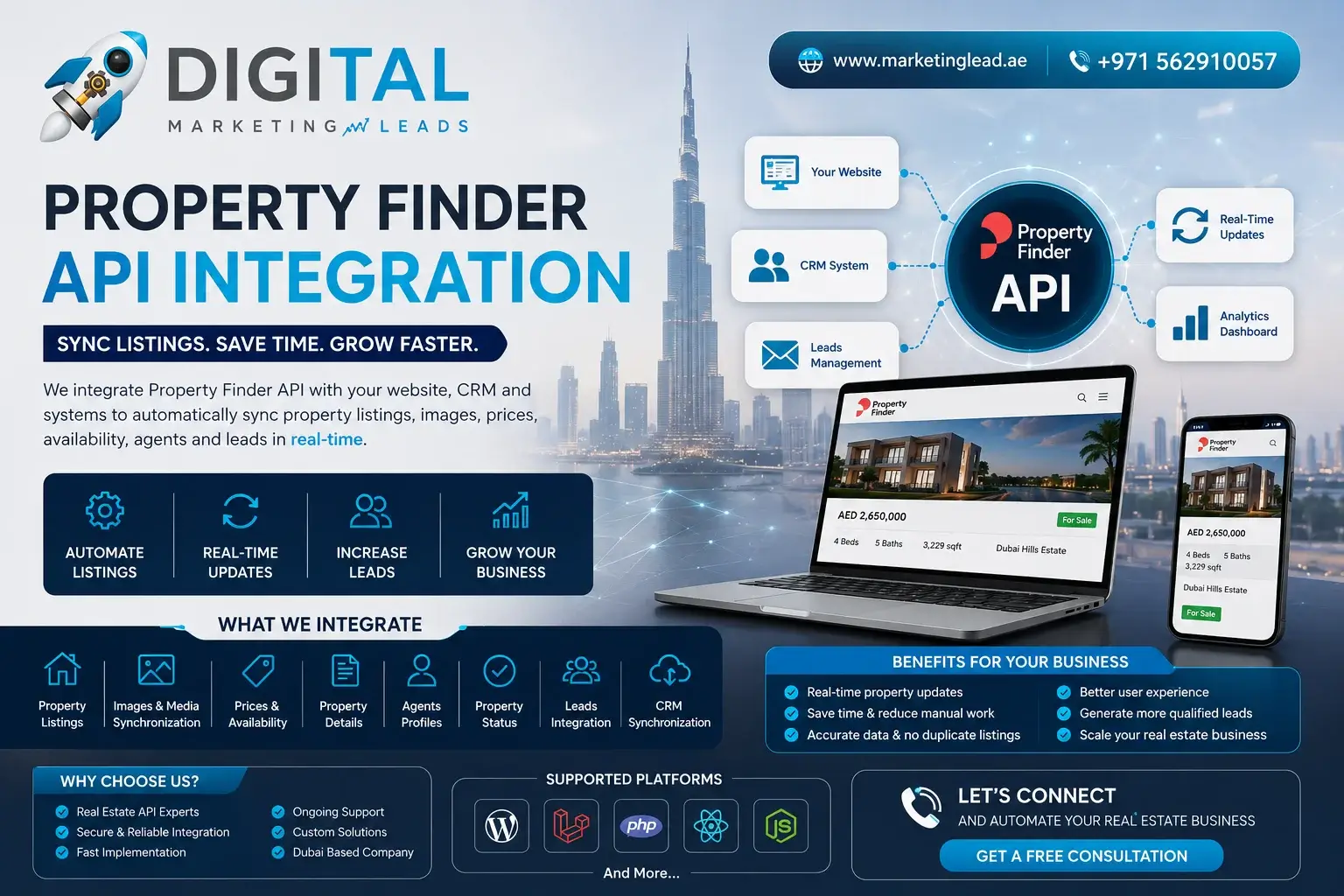 Property Finder API Integration Services in Dubai